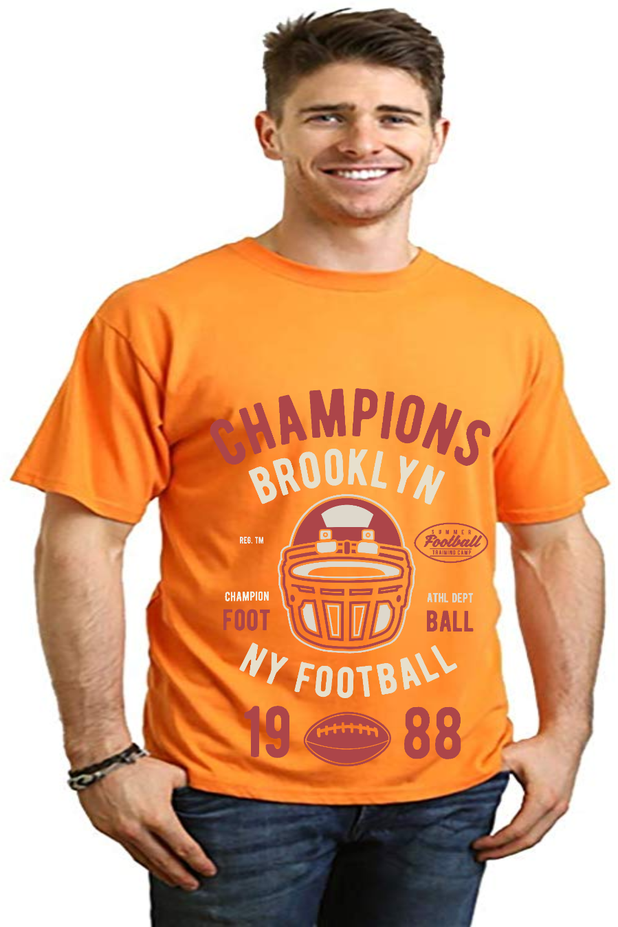 Spun Bamboo Champions Brooklyn Men's Bamboo Viscose/Organic Cotton Short Sleeve Graphic T-Shirt — comparison shot