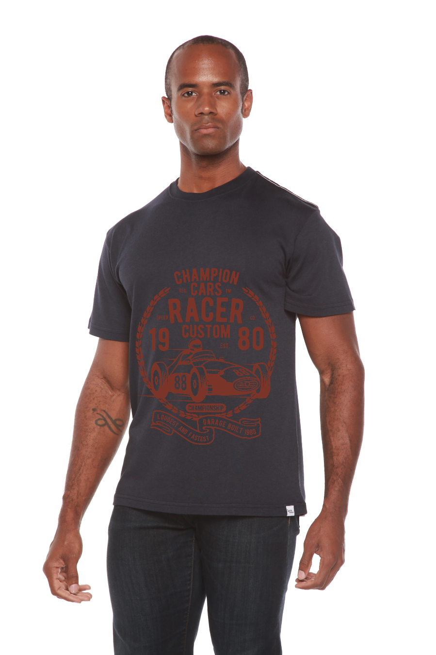 Spun Bamboo Champions Cars Men's Bamboo Viscose/Organic Cotton Short Sleeve Graphic T-Shirt — lifestyle context