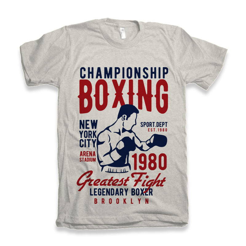 Spun Bamboo Championship Boxing Men's Bamboo Viscose/Organic Cotton Short Sleeve Graphic T-Shirt — detail close-up