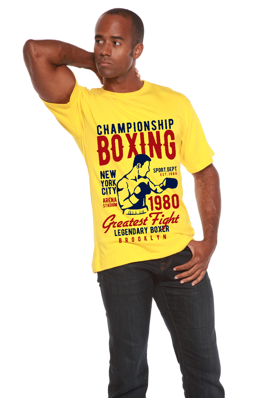 Spun Bamboo Championship Boxing Men's Bamboo Viscose/Organic Cotton Short Sleeve Graphic T-Shirt — in-use photo