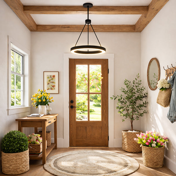 Decor Steals Adjustable Round LED Chandelier — color detail