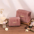 Mariam's Collection Checkered Velvet Cosmetic Case Multi-Functional Travel Organizer Toiletry Bag… — detail shot 6