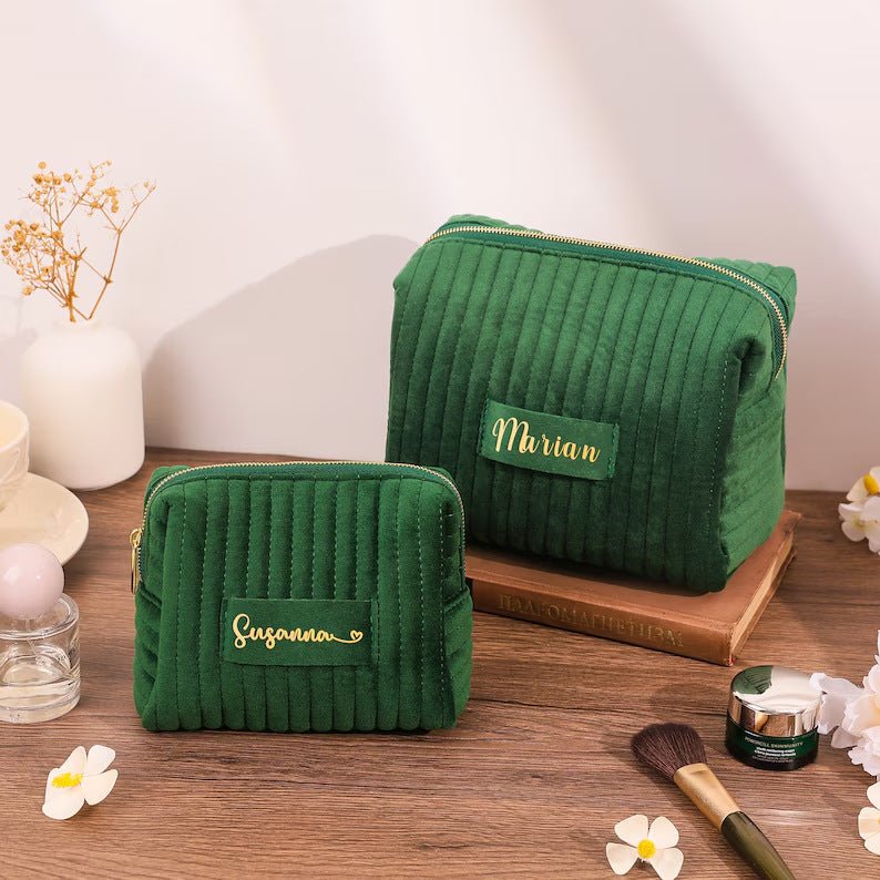 Mariam's Collection Checkered Velvet Cosmetic Case Multi-Functional Travel Organizer Toiletry Bag… — detail shot 8