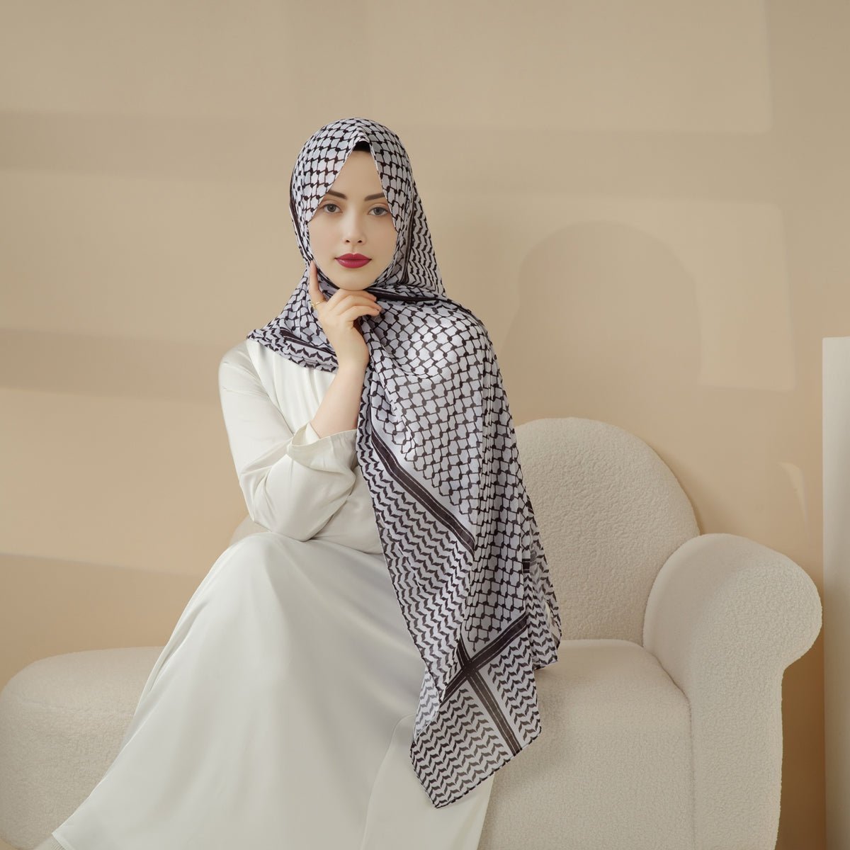 Mariam's Collection Chiffon Keffiyeh Hijab (MH045) — main product shot