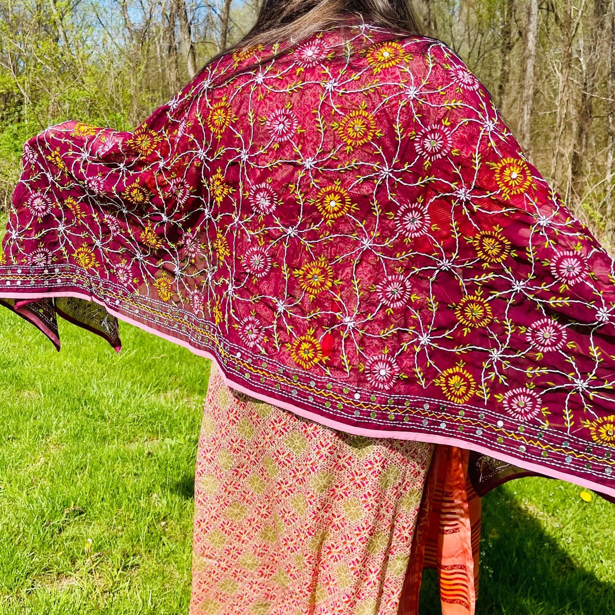 Darn Good Yarn Darn Good Yarn Chiffon Phulkari Scarf — clothing and accessories category context