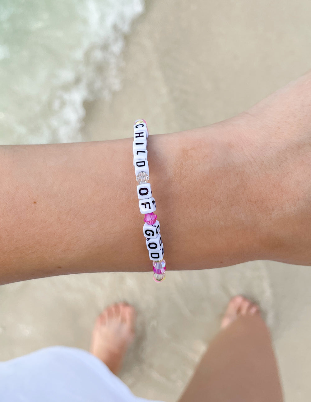 Elevated Faith Child of God Letter Bracelet — lifestyle context