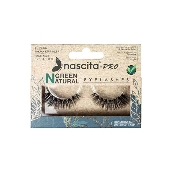 Nascita Green: Natural Vegan 3D False Eyelashes for Smoky Eye Look | Easy to Apply, Handmade Lashes