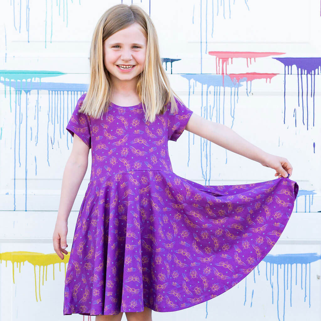 Princess Awesome & Boy Wonder "Emergence" Cicadas Super Twirler Dress with Pockets — construction detail