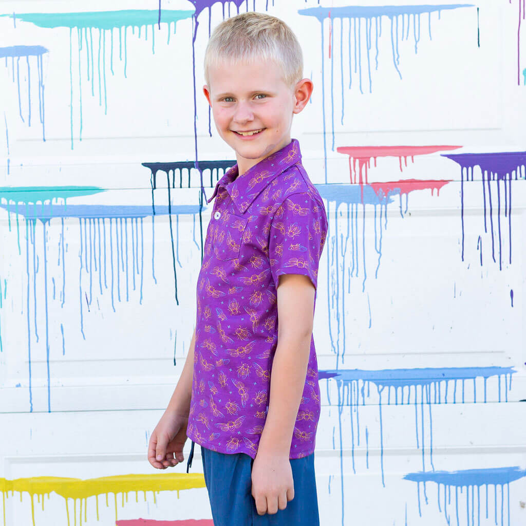 Princess Awesome & Boy Wonder "Emergence" Cicadas Short Sleeve Polo Shirt — shirts category context