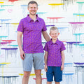 Princess Awesome & Boy Wonder Adult "Emergence" Cicadas Short Sleeve Polo Shirt — main product shot