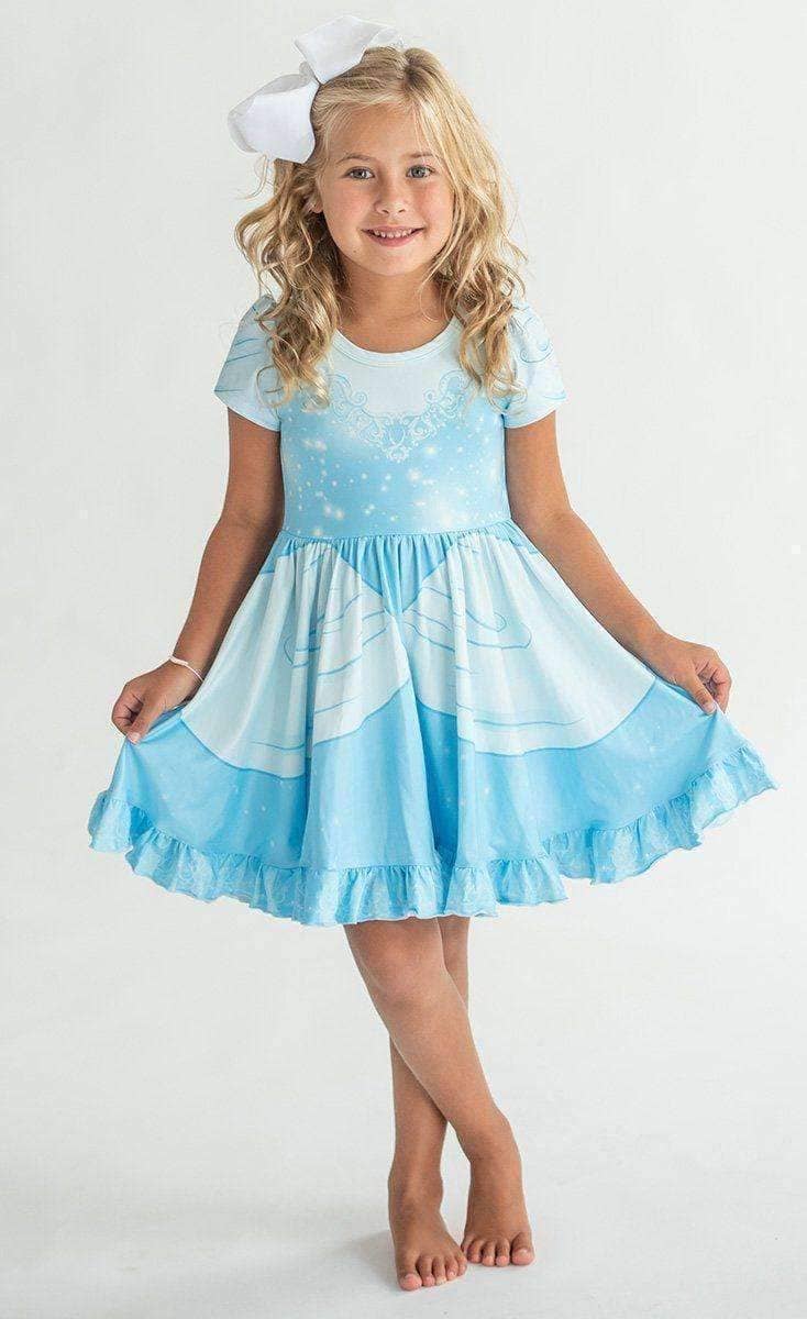 Charlies Project Kids Dazzling Duos Cinderella Princess - Girls Hugs Twirl Dress with Pockets — construction detail