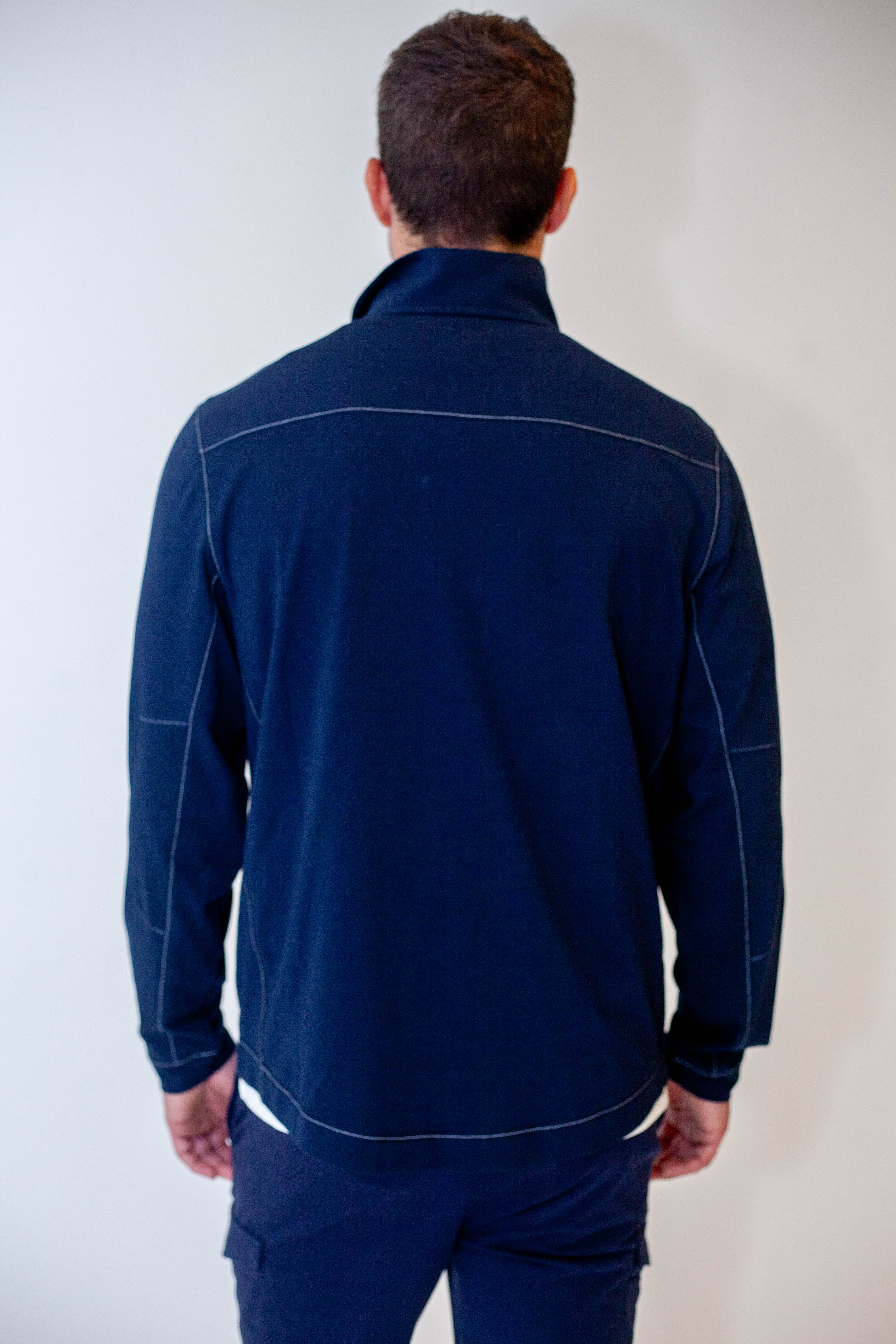 Buki Buki Cinqo Travel Half Zip - Navy — side view