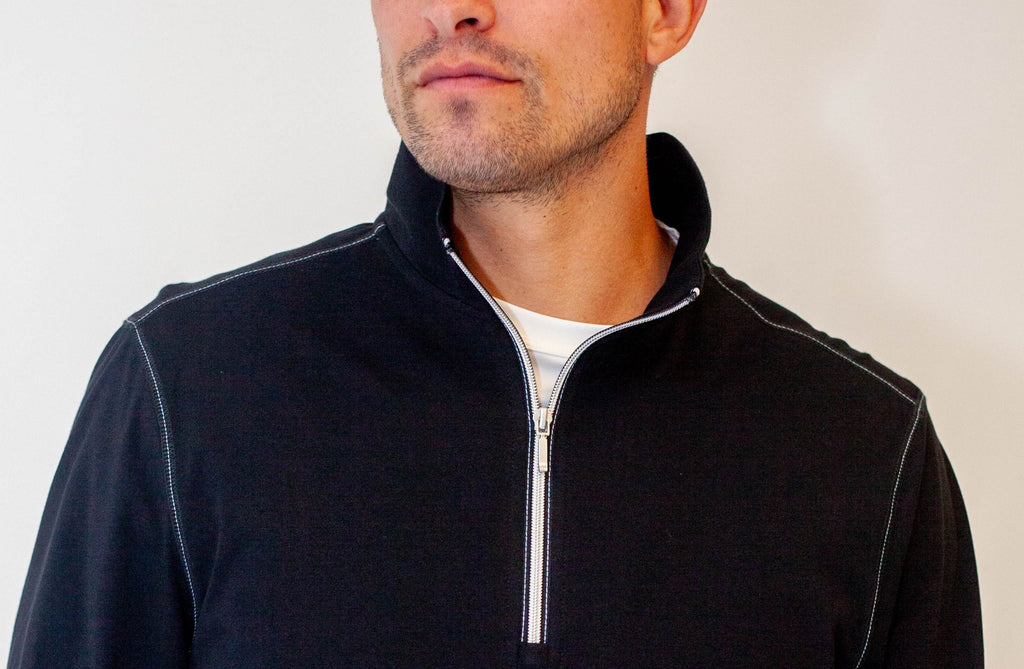 Buki Buki Cinqo Travel Half Zip - Black — lifestyle context