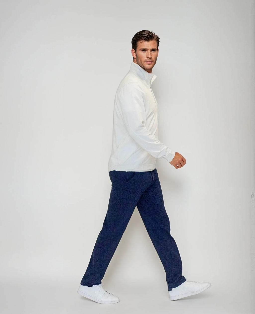 Buki Buki Cinqo Travel Half Zip - White — lifestyle context