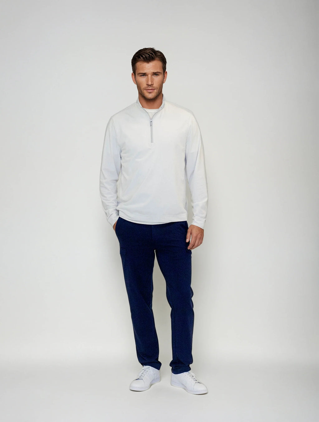 Buki Buki Cinqo Travel Half Zip - White — back view