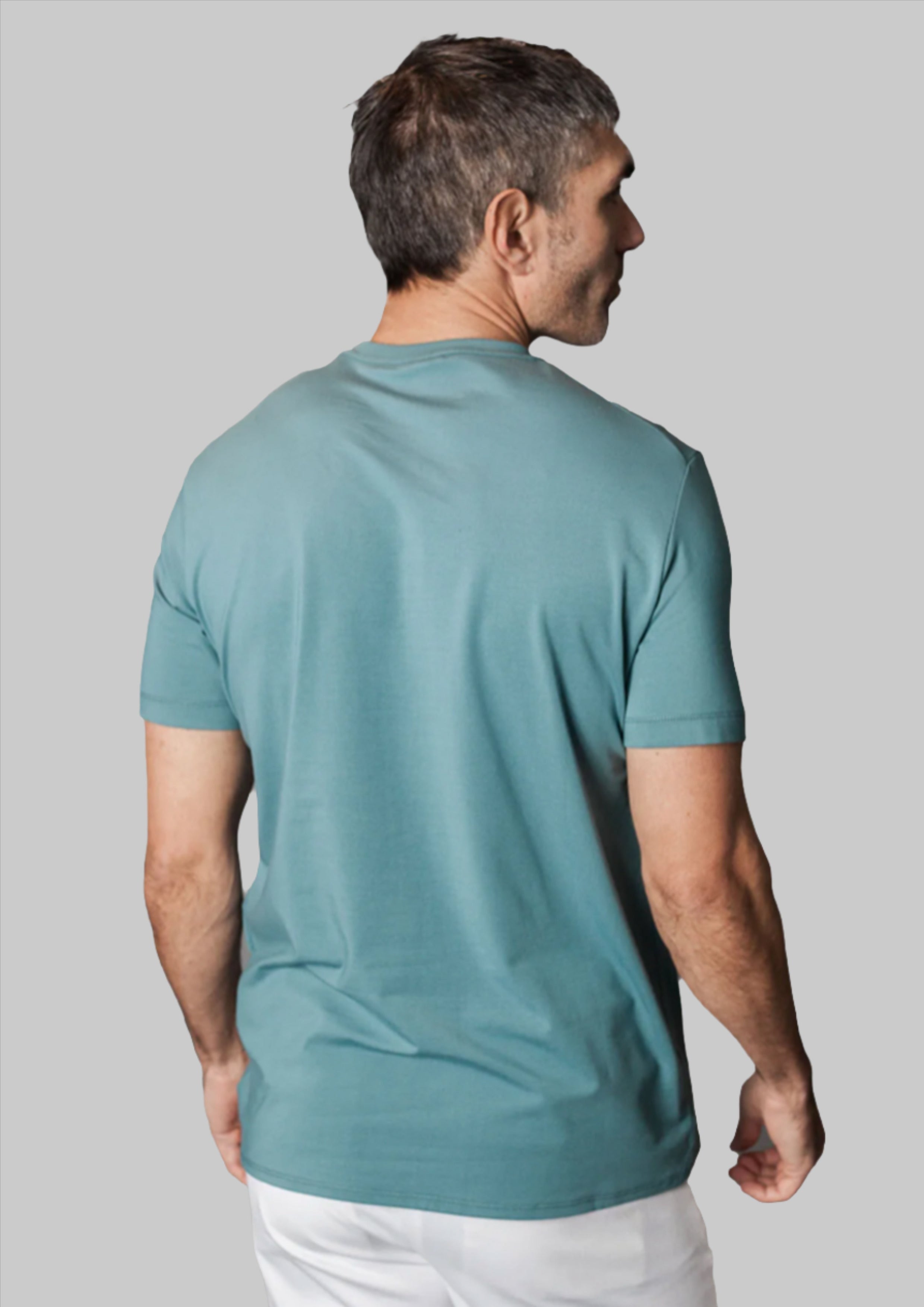 Buki Buki Cinqo Tech Tee - Blue Grey — lifestyle context