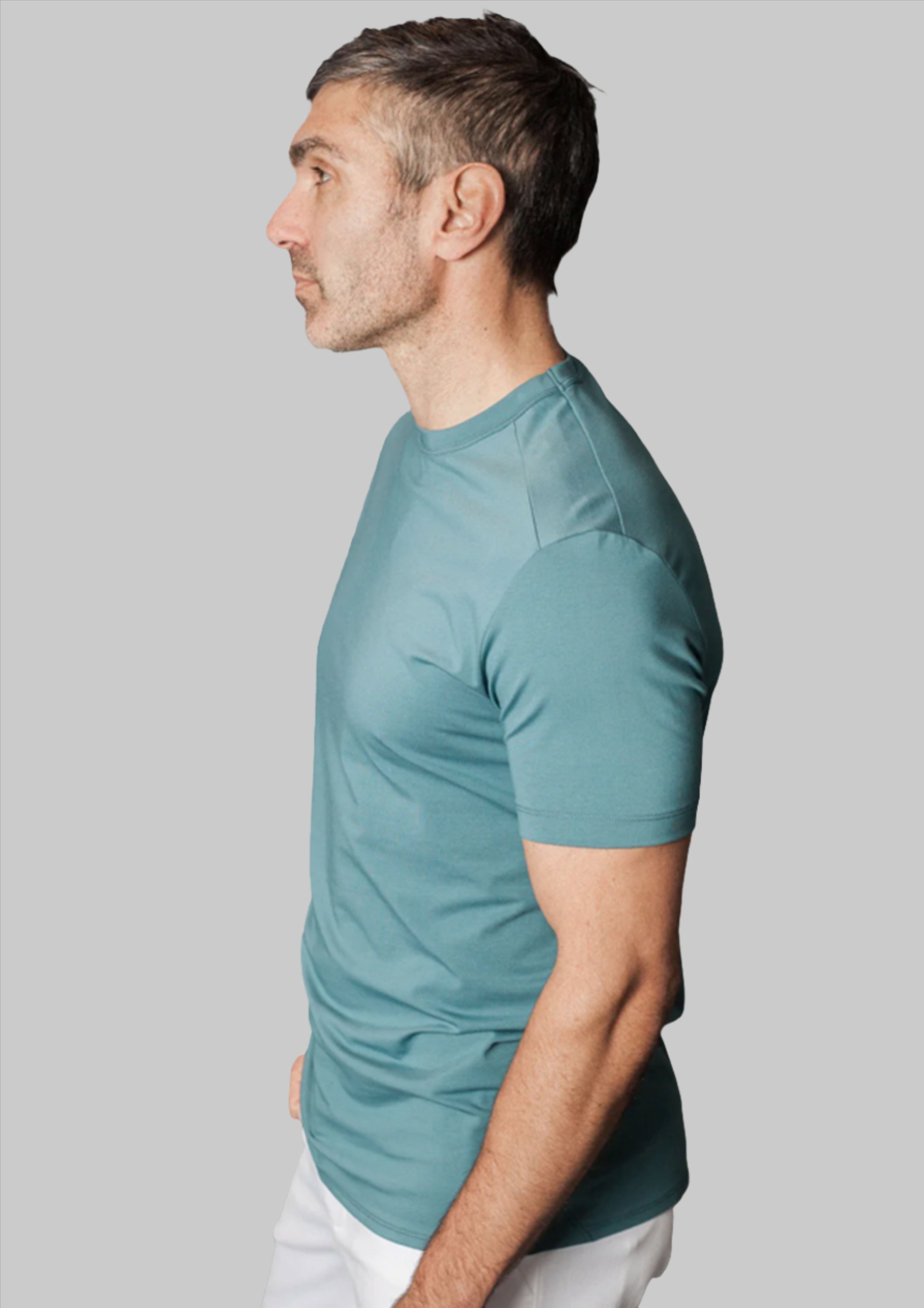 Buki Buki Cinqo Tech Tee - Blue Grey — side view
