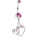 BodyCandy Pink CZ Gem Tree of Life Heart Dangle Belly Ring — main product shot