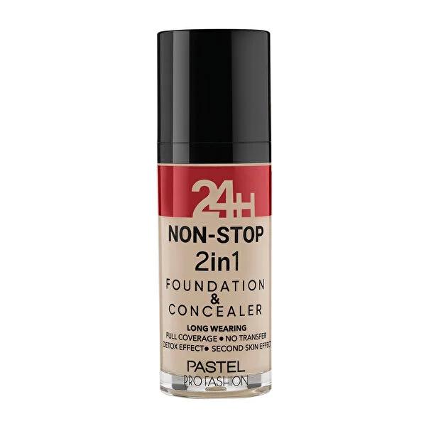 Pastel Profashion 2in1 Foundation Concealer: 24H Non-Stop, High Coverage, Vegan & Cruelty-Free Flawless Complexion (Shade 601)