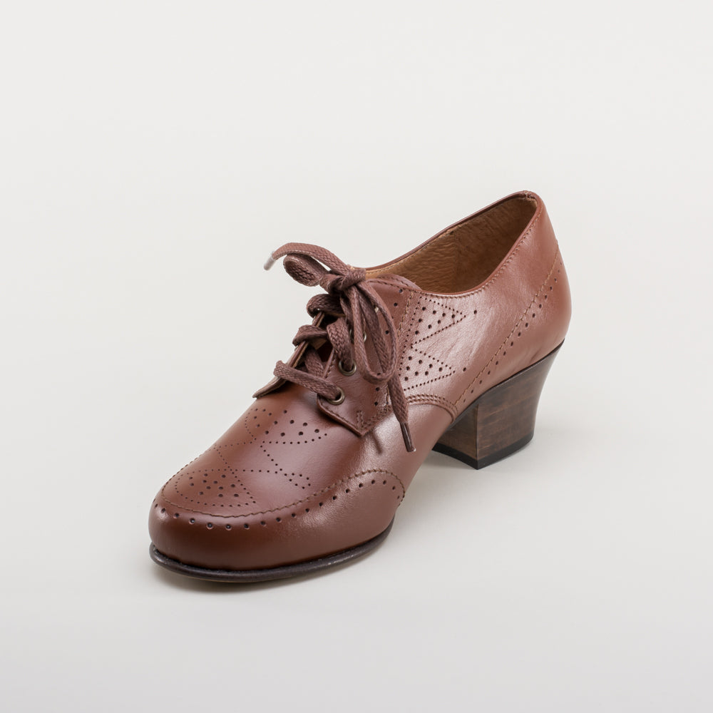 American Duchess Claire 1940s Oxfords (Brown) — alternate view