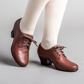 Claire 1940s Oxfords (Brown)