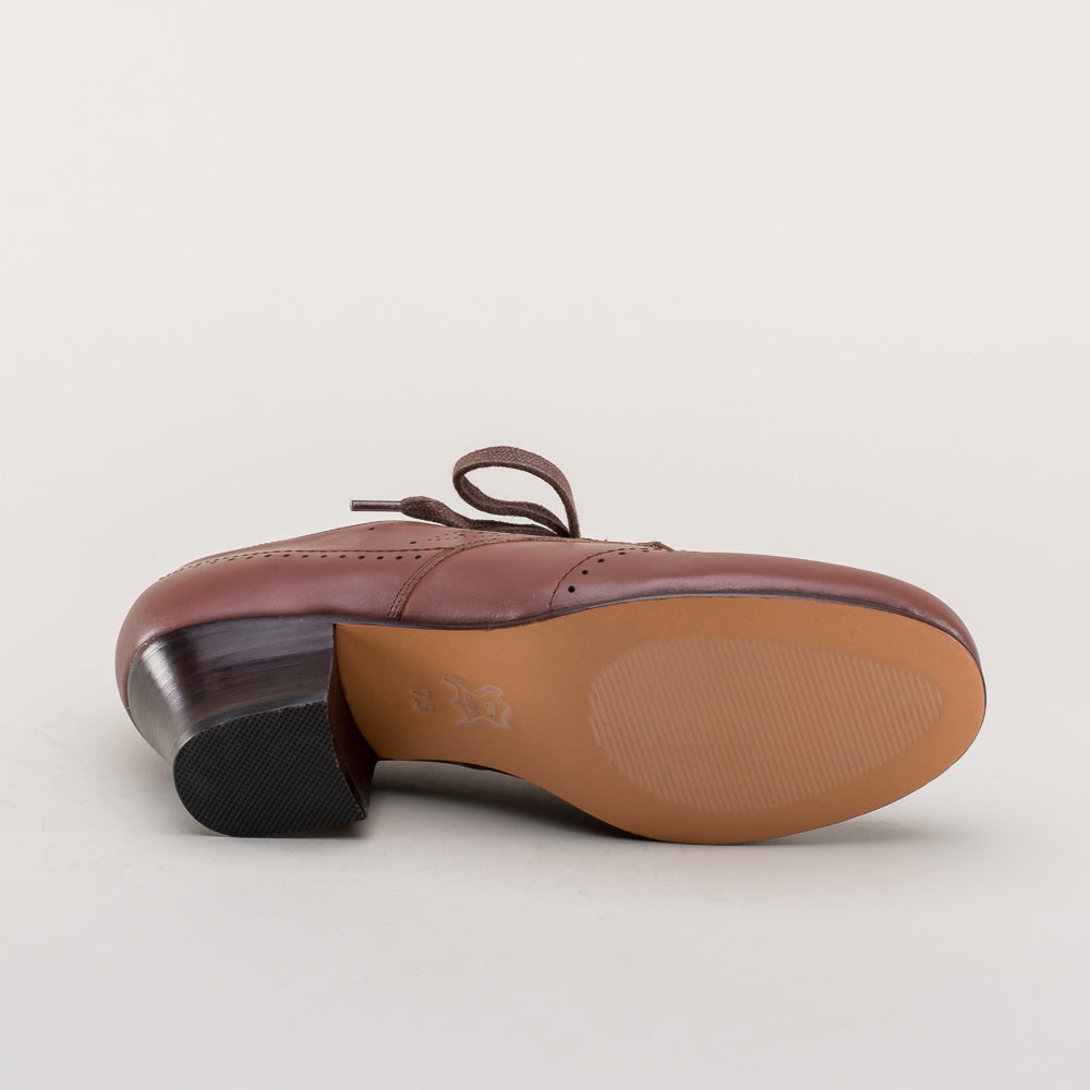 American Duchess Claire 1940s Oxfords (Brown) — alternate view
