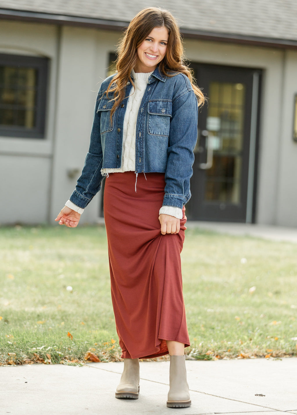 Inherit Co. Clarise Rust Premium Knit Maxi Skirt — packaging