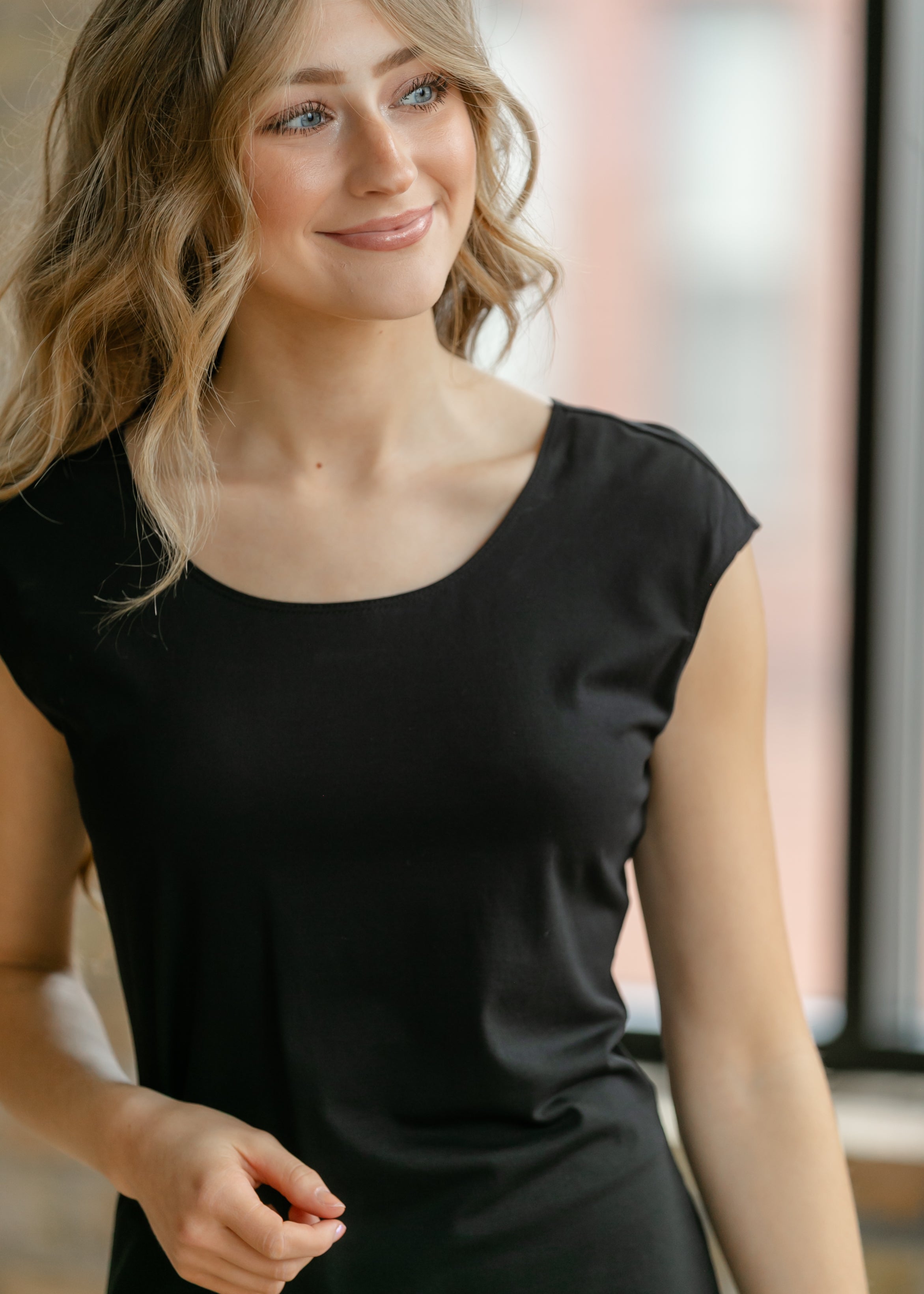 Inherit Co. Classic Black Cap Sleeve Tank — back view