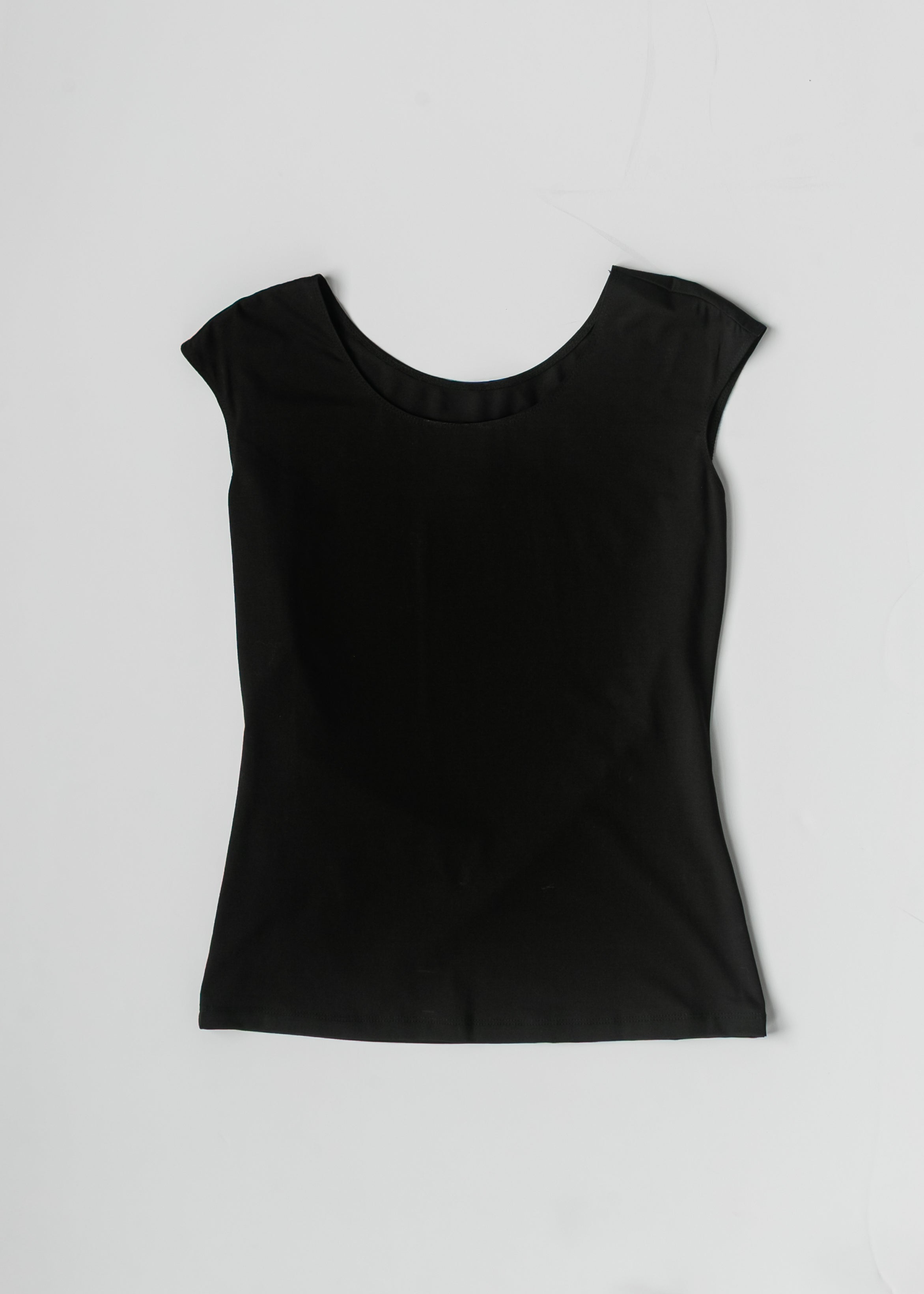 Inherit Co. Classic Black Cap Sleeve Tank — alternative angle