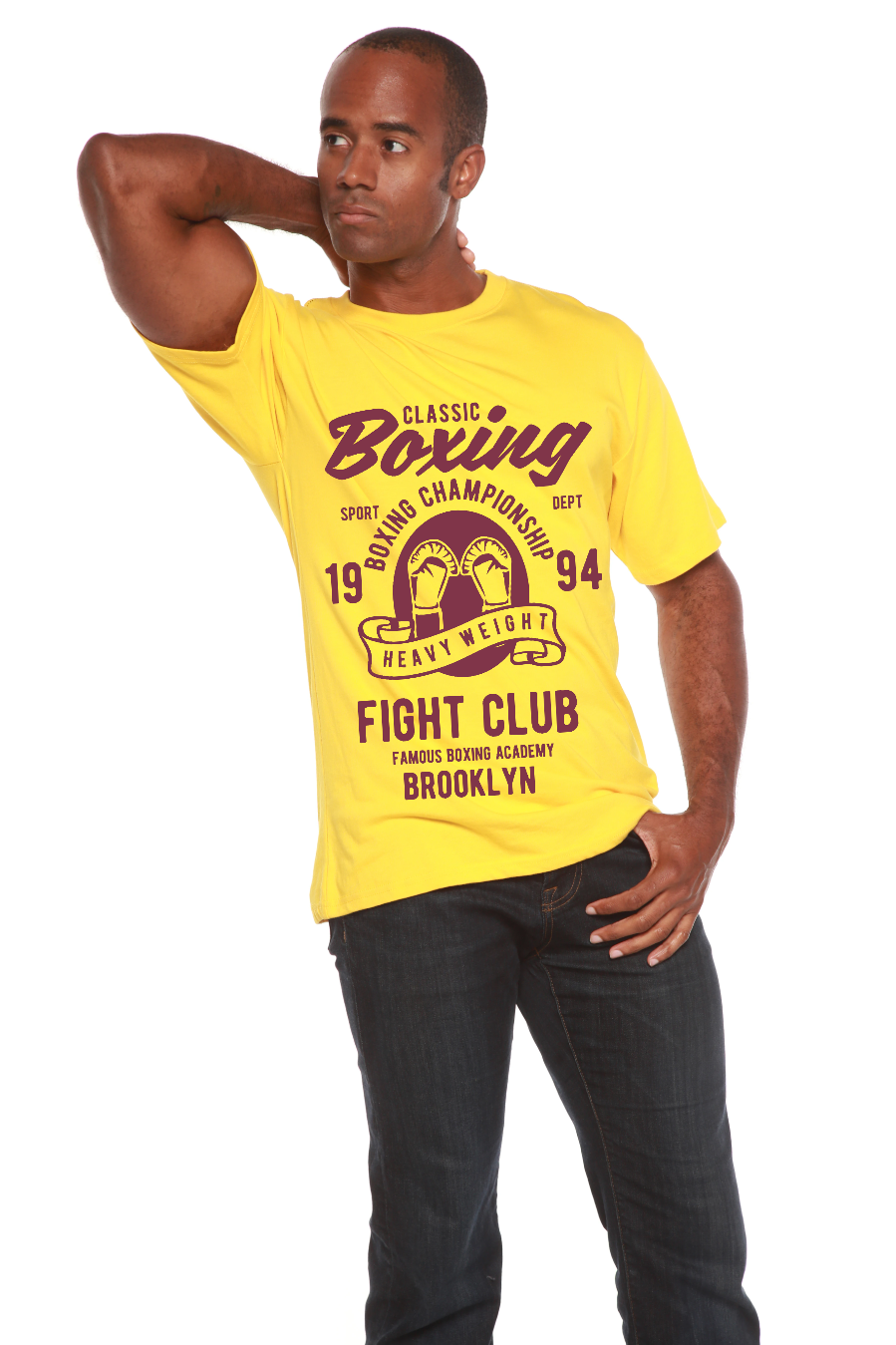Spun Bamboo Classic Boxing Men's Bamboo Viscose/Organic Cotton Short Sleeve Graphic T-Shirt — in-use photo
