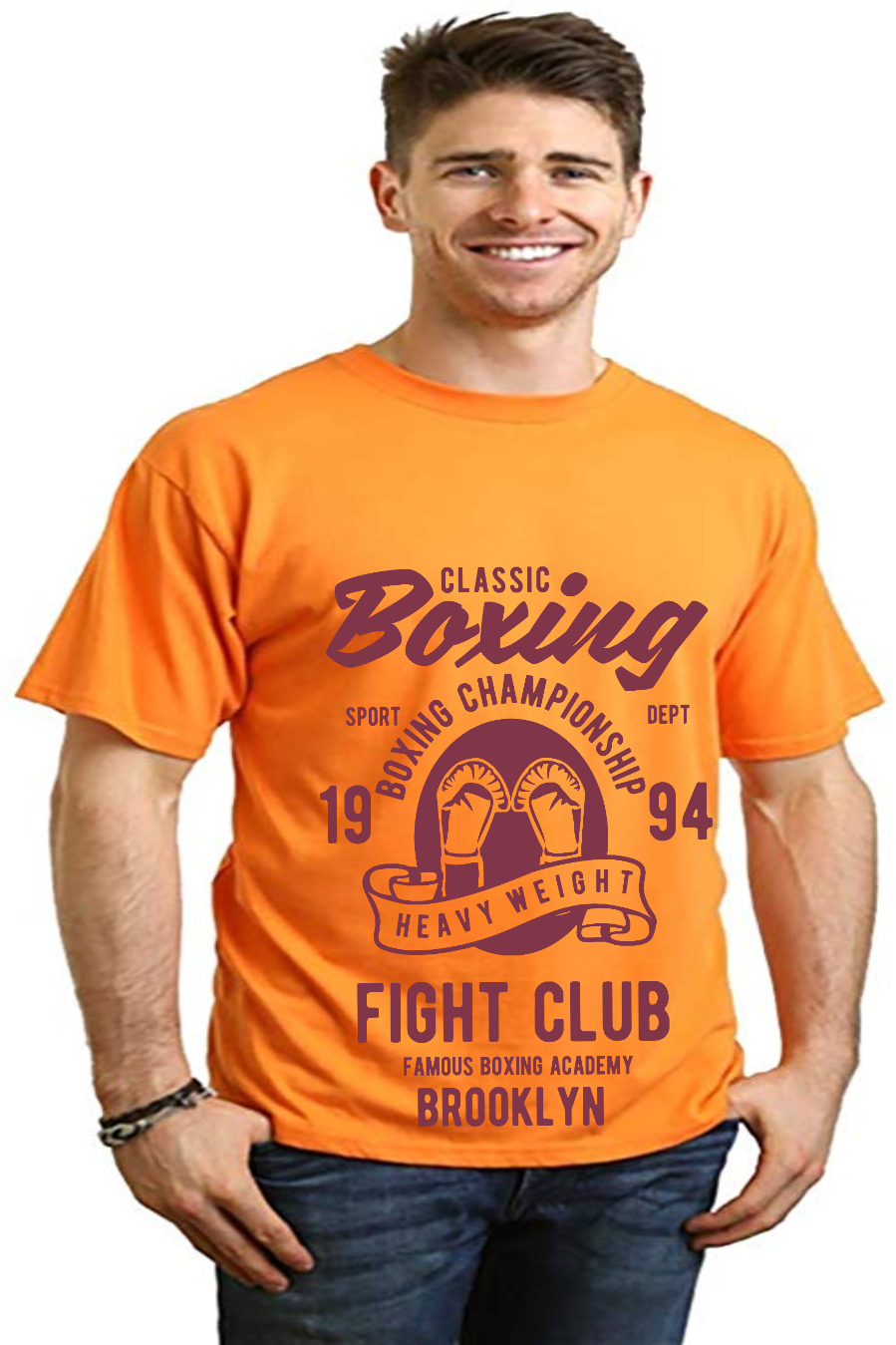 Spun Bamboo Classic Boxing Men's Bamboo Viscose/Organic Cotton Short Sleeve Graphic T-Shirt — comparison shot