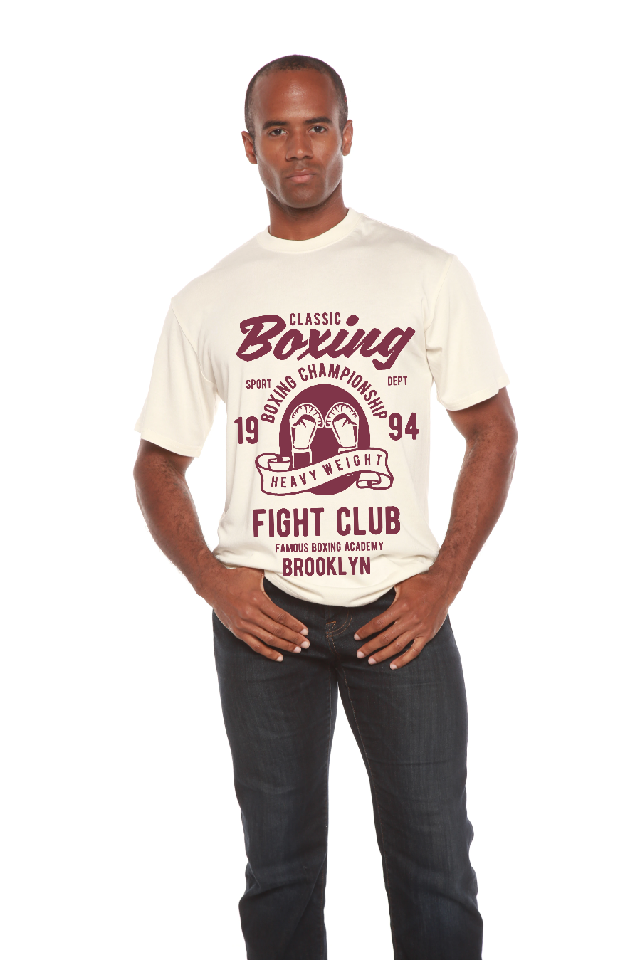 Spun Bamboo Classic Boxing Men's Bamboo Viscose/Organic Cotton Short Sleeve Graphic T-Shirt — main product shot