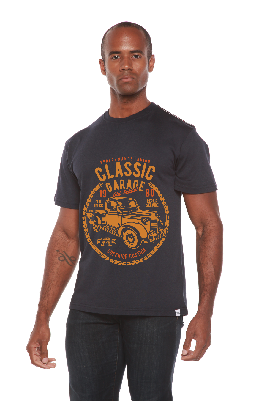 Spun Bamboo Classic Garage Men's Bamboo Viscose/Organic Cotton Short Sleeve Graphic T-Shirt — lifestyle context