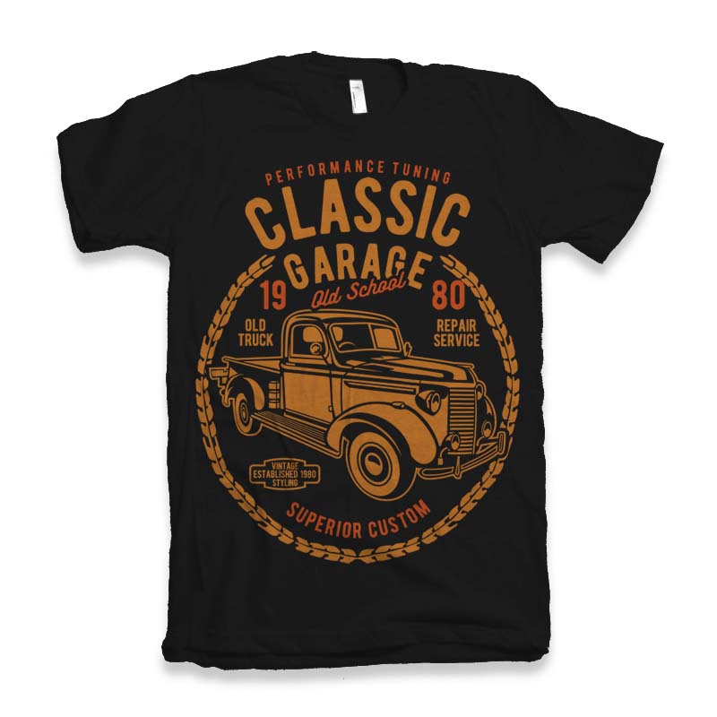Spun Bamboo Classic Garage Men's Bamboo Viscose/Organic Cotton Short Sleeve Graphic T-Shirt — detail close-up