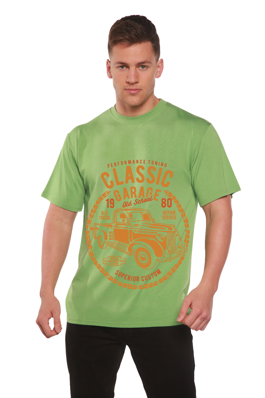 Spun Bamboo Classic Garage Men's Bamboo Viscose/Organic Cotton Short Sleeve Graphic T-Shirt — alternative angle