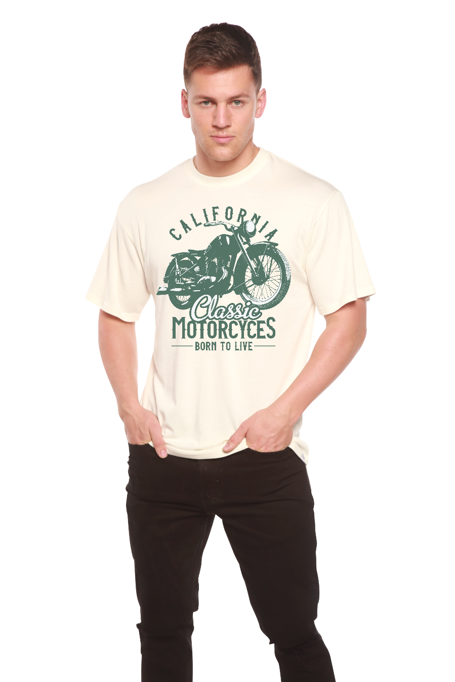 Spun Bamboo Classic Motorcycles Men's Bamboo Viscose/Organic Cotton Short Sleeve Graphic T-Shirt — main product shot