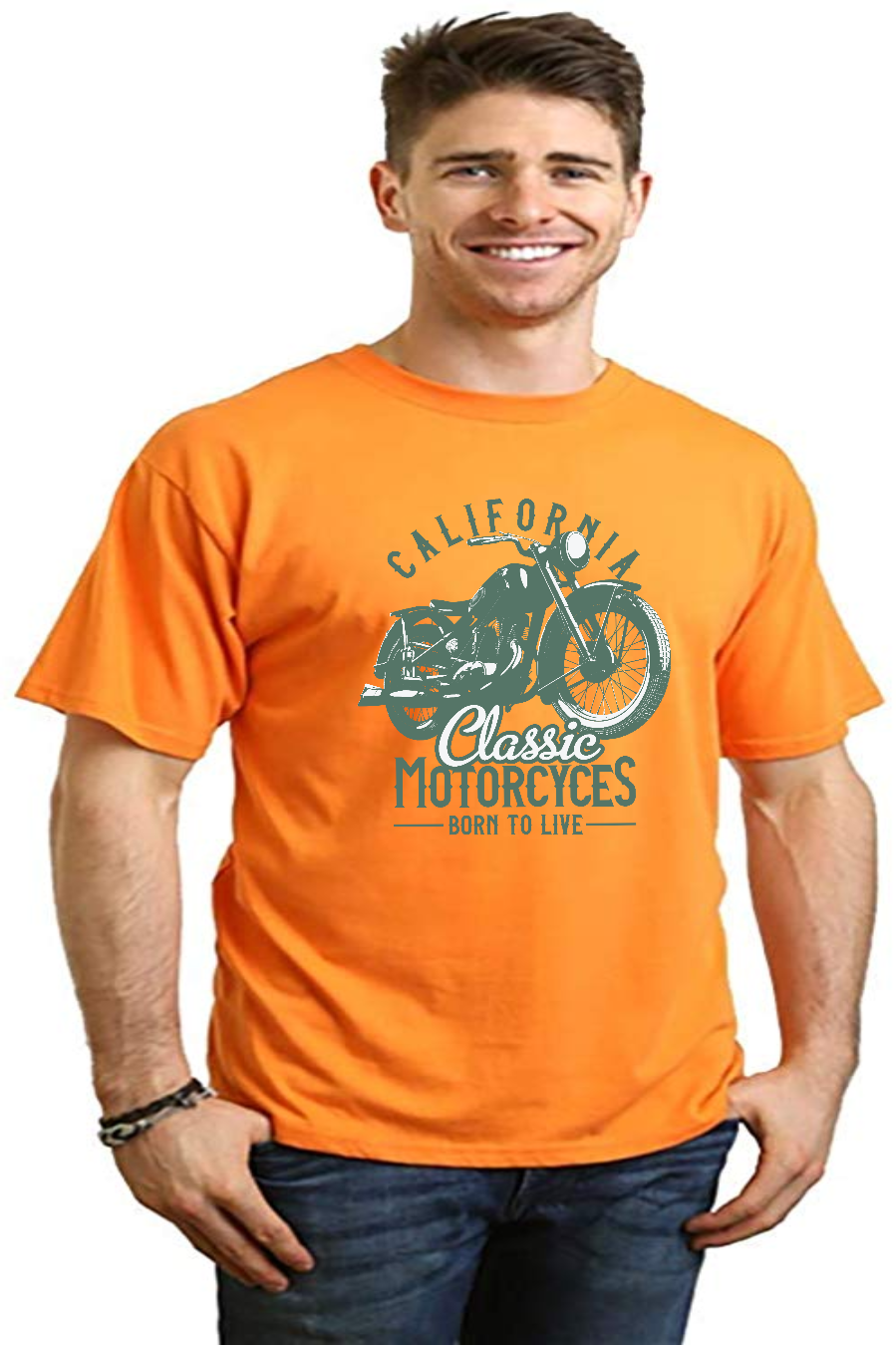 Spun Bamboo Classic Motorcycles Men's Bamboo Viscose/Organic Cotton Short Sleeve Graphic T-Shirt — comparison shot