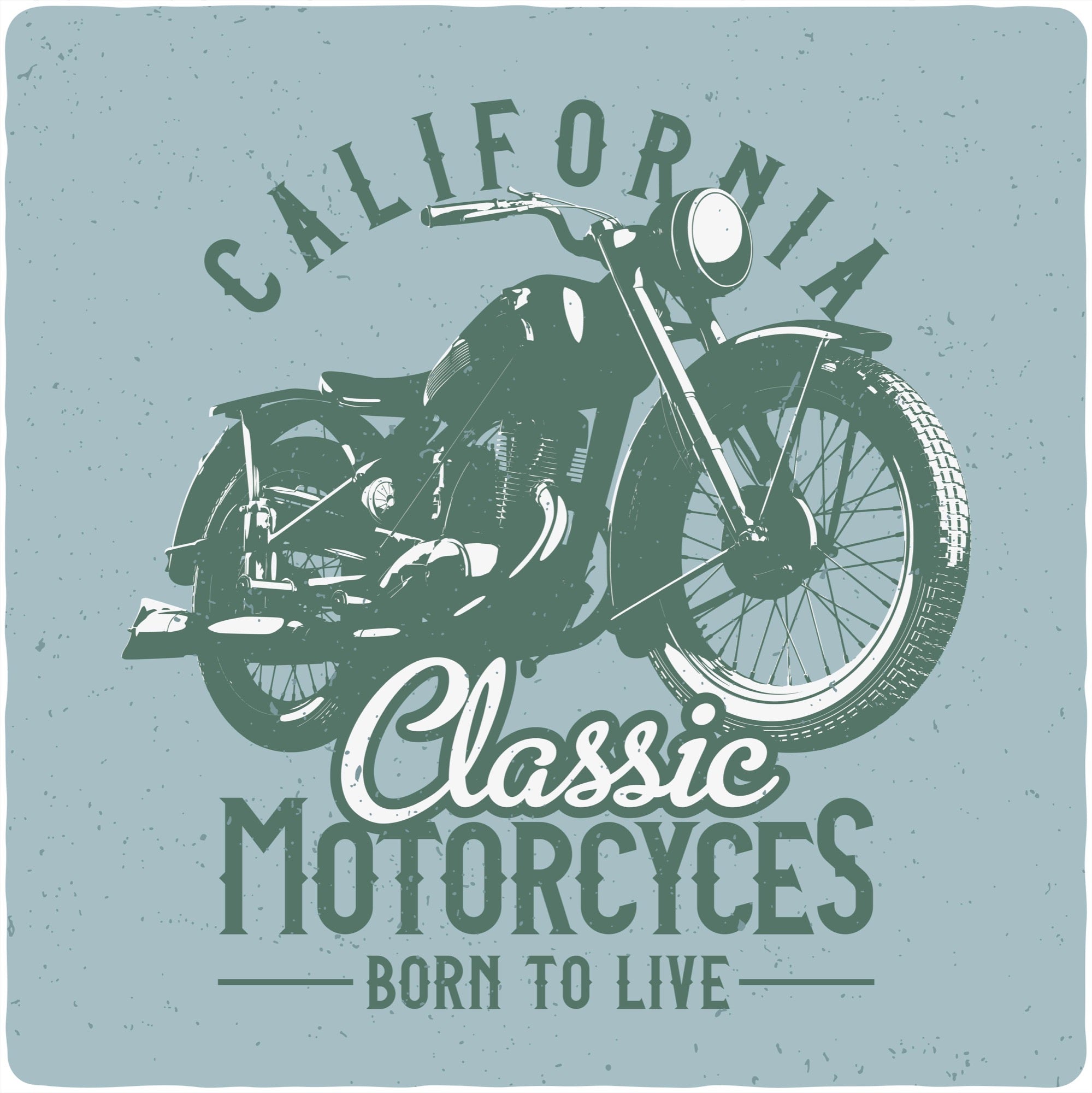 Spun Bamboo Classic Motorcycles Men's Bamboo Viscose/Organic Cotton Short Sleeve Graphic T-Shirt — detail close-up