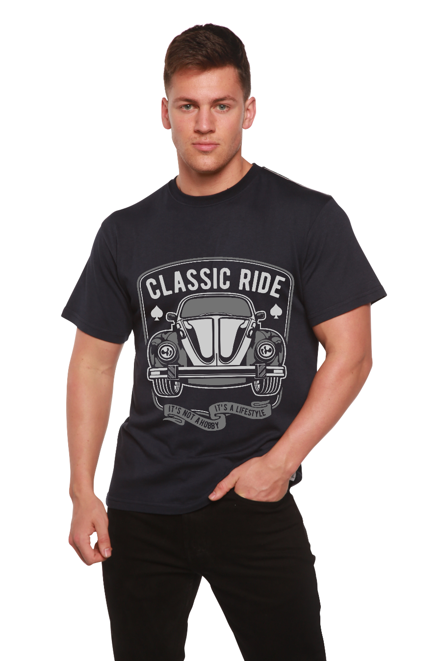 Spun Bamboo Classic Ride Men's Bamboo Viscose/Organic Cotton Short Sleeve Graphic T-Shirt — feature highlight