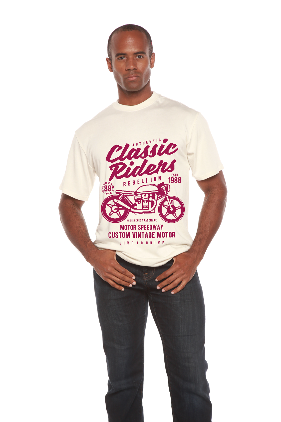 Spun Bamboo Classic Riders Men's Bamboo Viscose/Organic Cotton Short Sleeve Graphic T-Shirt — packaging