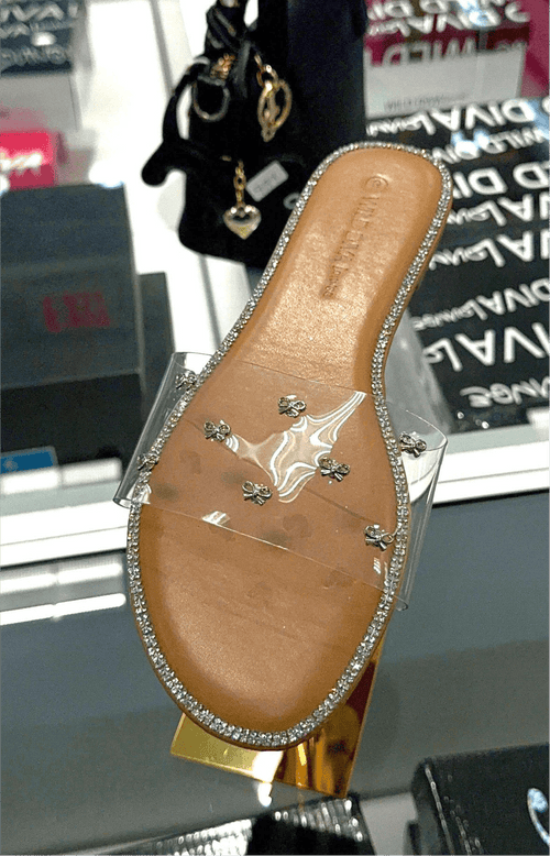 Clear Bow Glamour Slides – Cushioned Slip-On Summer Sandals