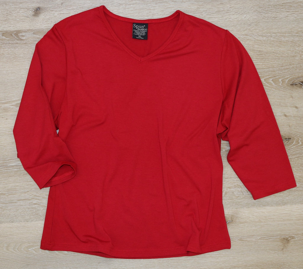 Clearance Women's Bamboo Viscose/Cotton V-Necks 3/4 Sleeve T-Shirt — view 7