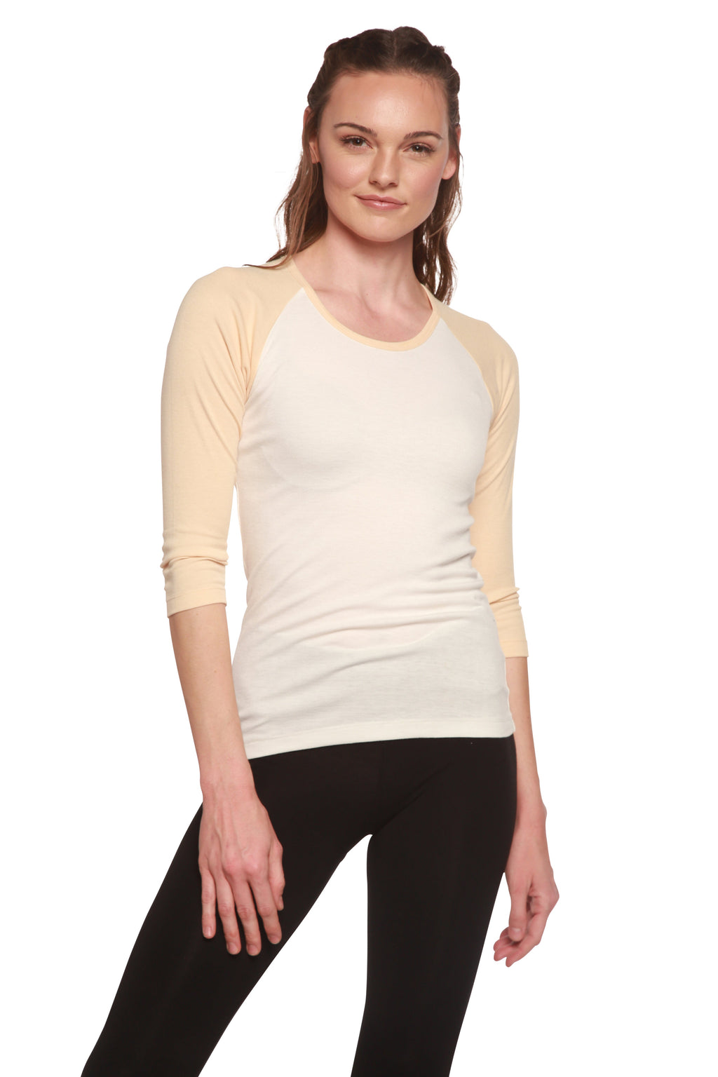 Spun Bamboo Clearance Women's Bamboo Viscose/Sorona 3/4 Sleeve T-Shirt — alternative angle