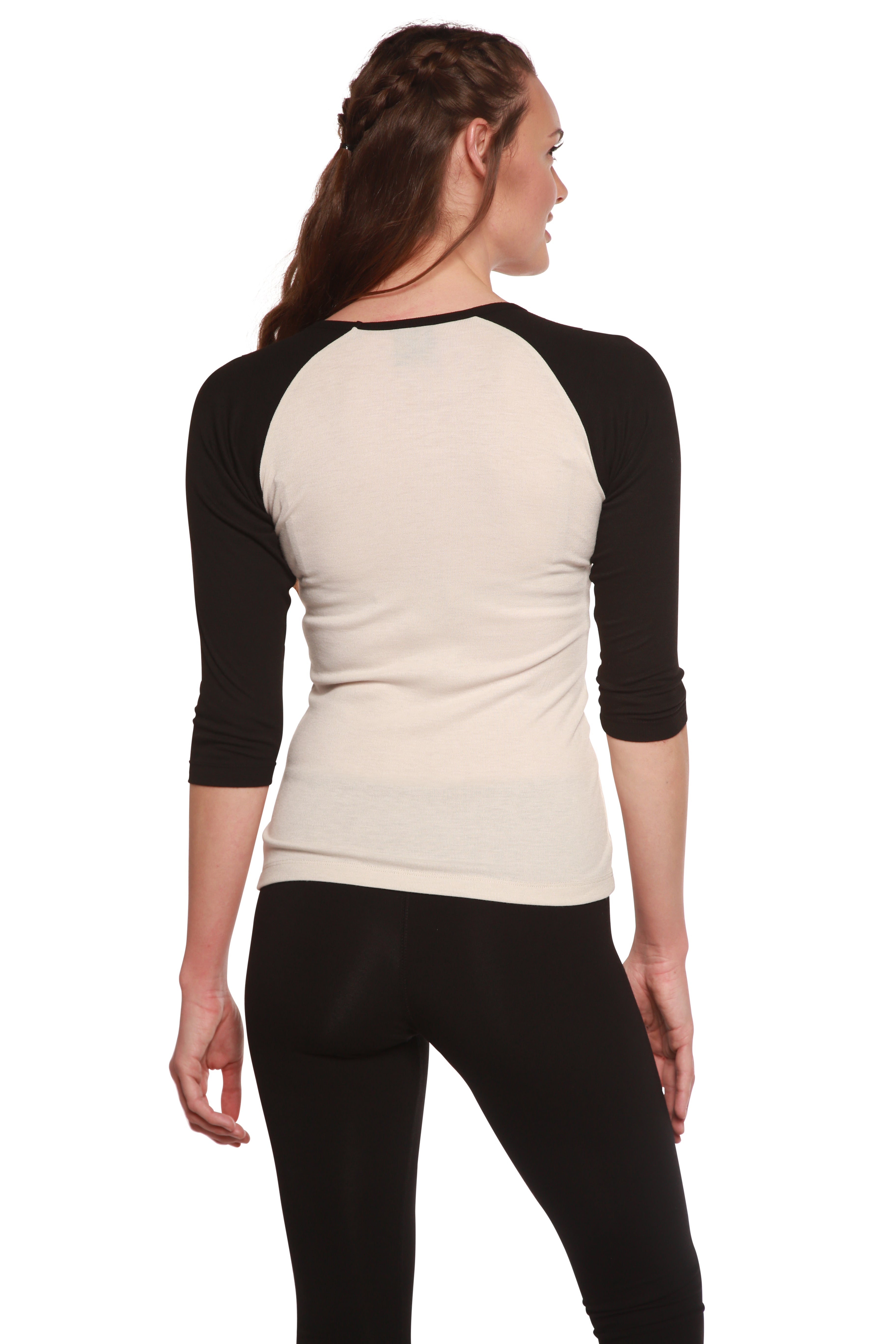 Spun Bamboo Clearance Women's Bamboo Viscose/Sorona 3/4 Sleeve T-Shirt — side view