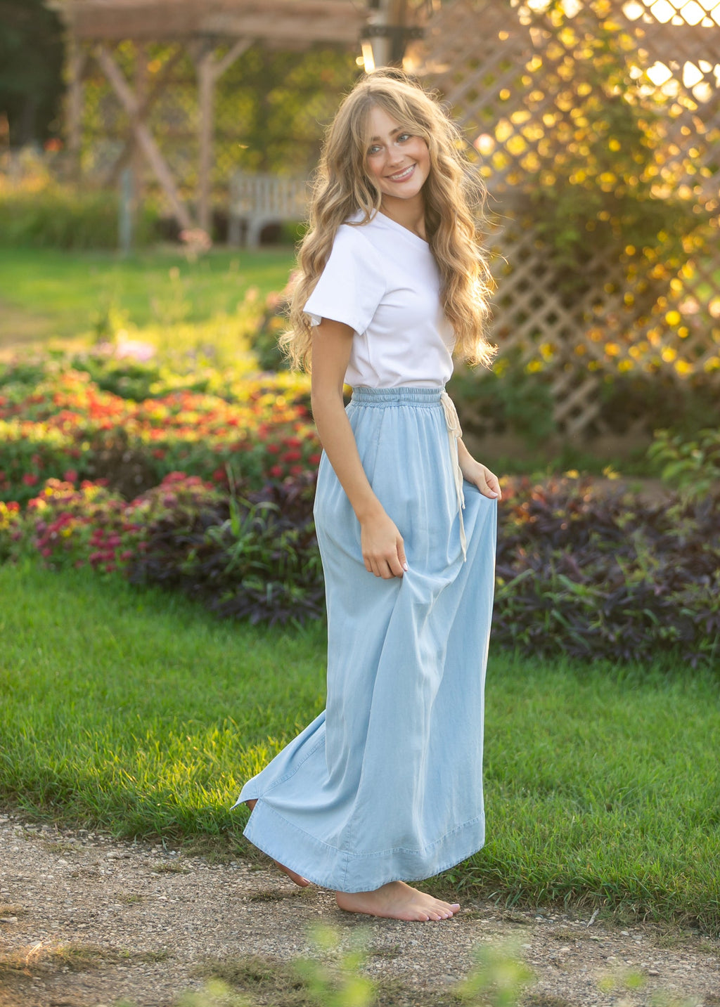 Inherit Co. Cleo Chambray Tie Maxi Skirt — packaging