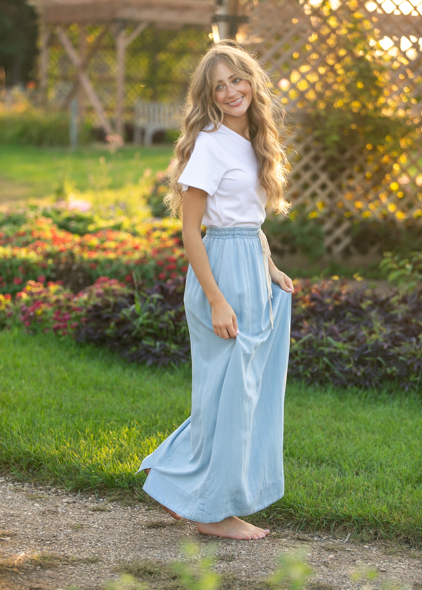 Inherit Co. Cleo Chambray Tie Maxi Skirt — packaging