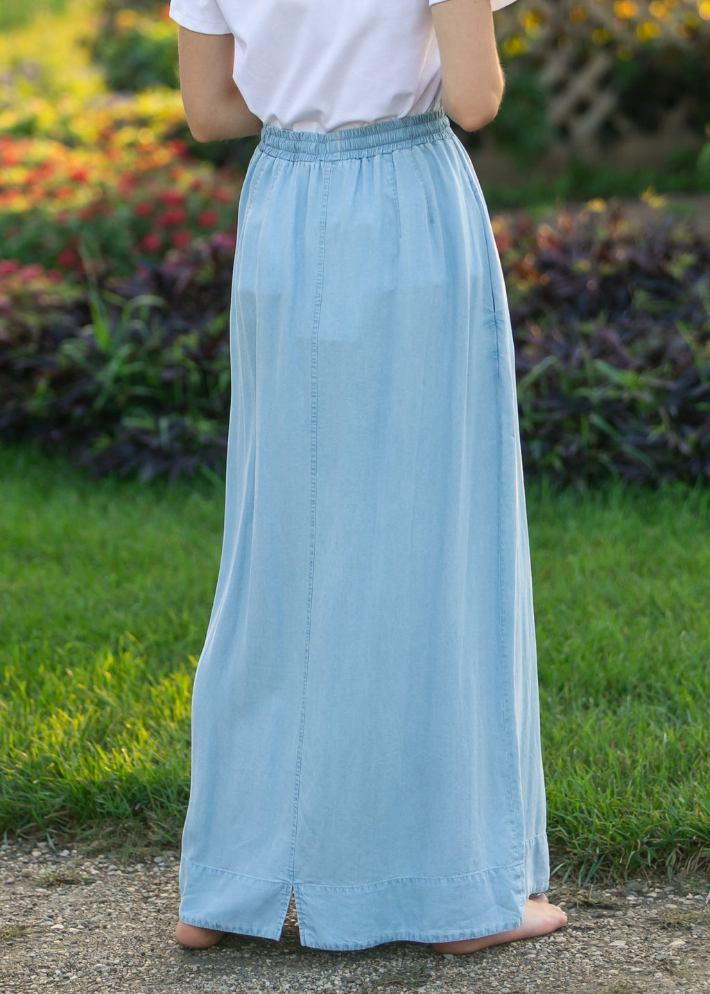 Inherit Co. Cleo Chambray Tie Maxi Skirt — main product shot