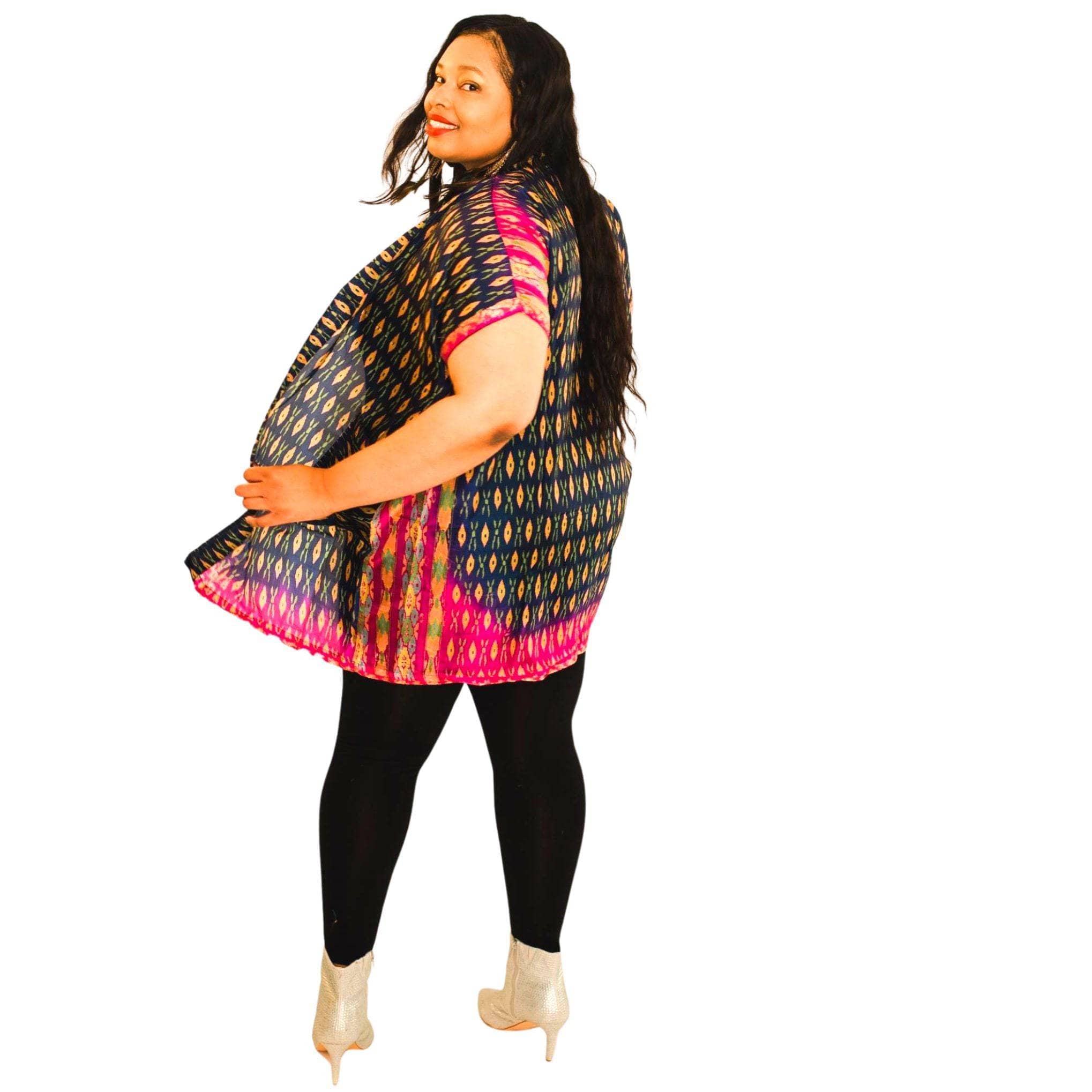 Darn Good Yarn Amara Short Duster — fabric or material detail
