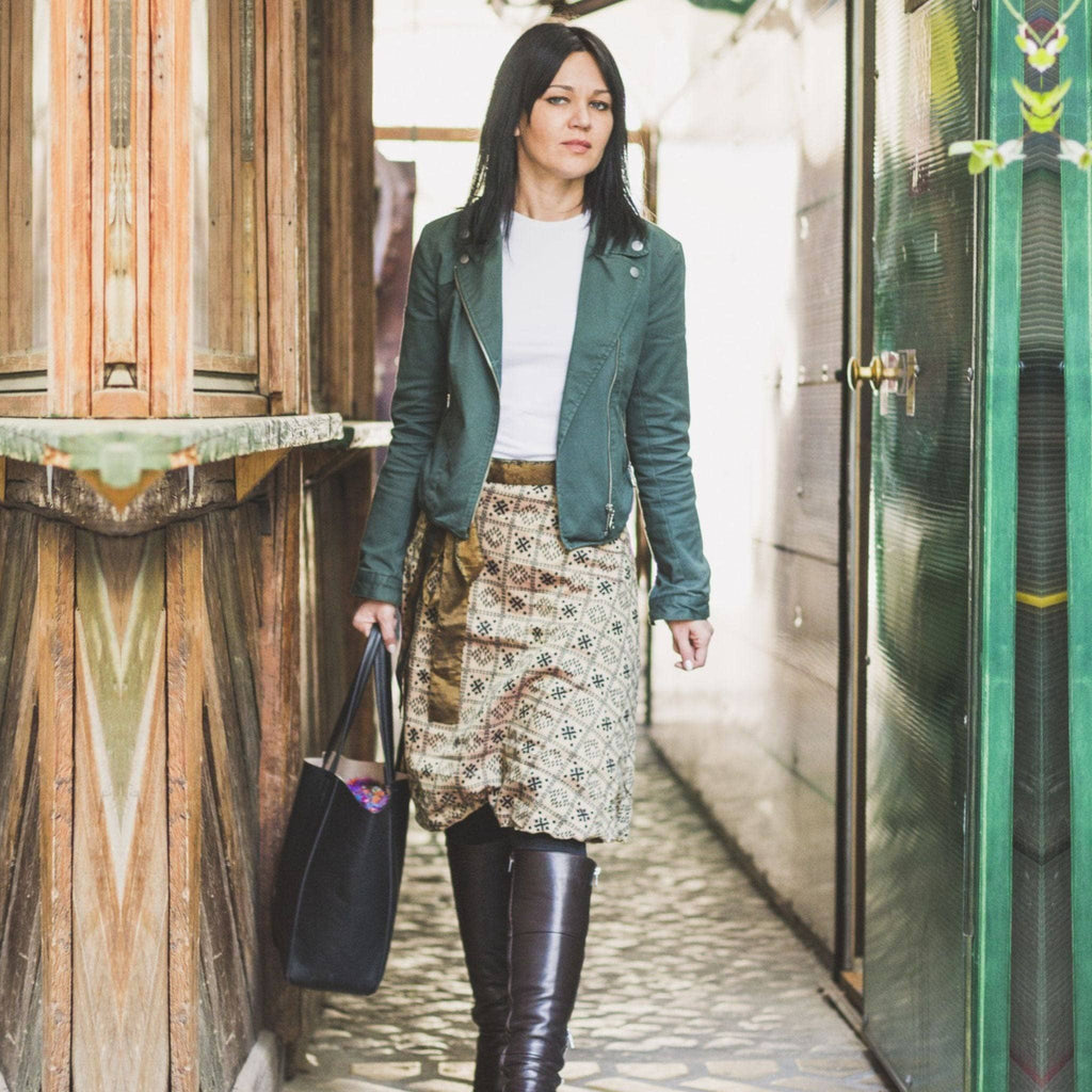 Darn Good Yarn Knee-Length: "Mini" Sari Wrap Skirts — feature highlight