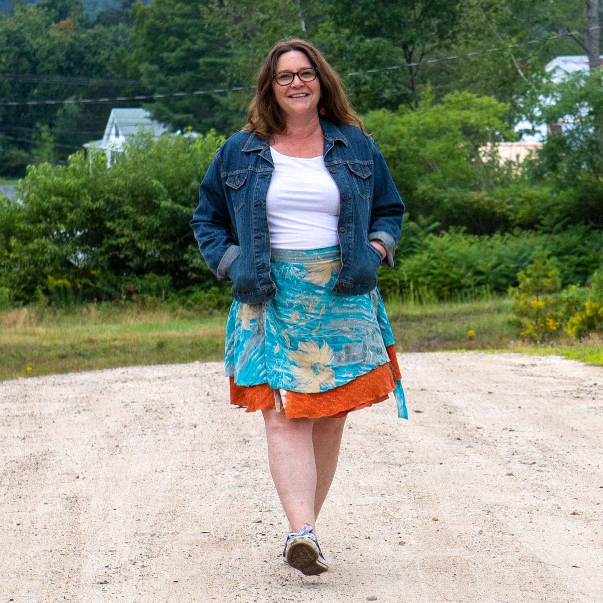 Darn Good Yarn Knee-Length: "Mini" Sari Wrap Skirts — lifestyle context